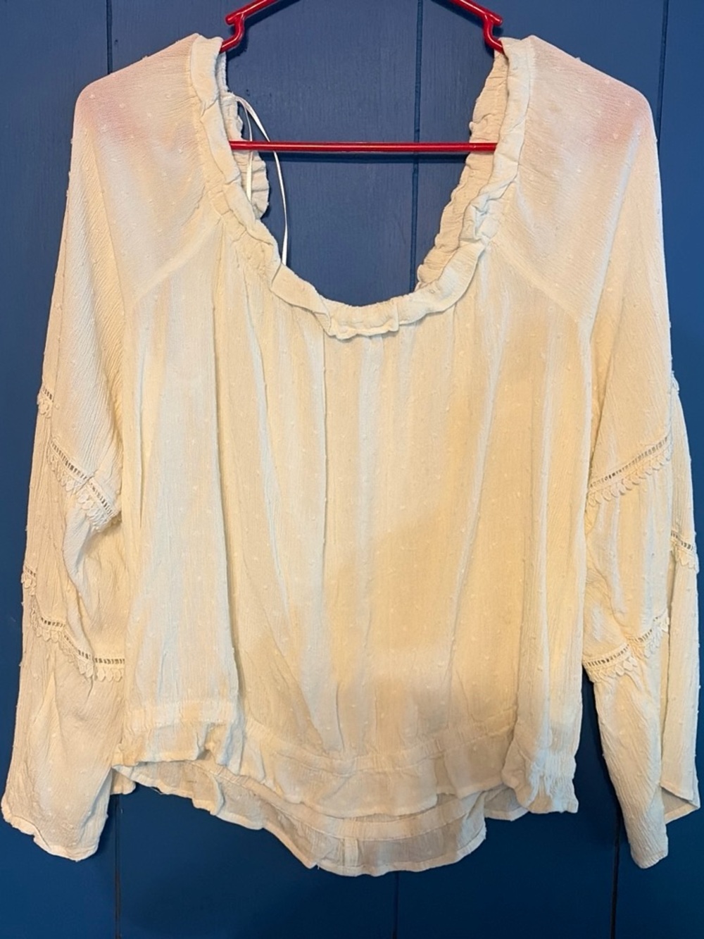 Marquise Cream Ruffle-Trim Blouse